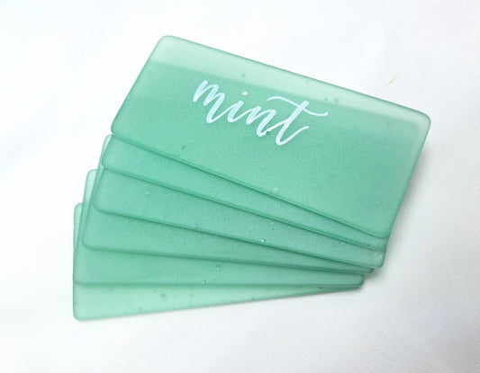 Mint Sea Glass Place Cards - Set of 20 Tumbled Glass Tiles